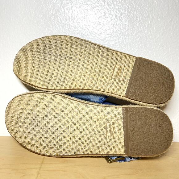 Toms Clara Espadrille Chambray Sandals Blue 7 - Picture 6 of 6